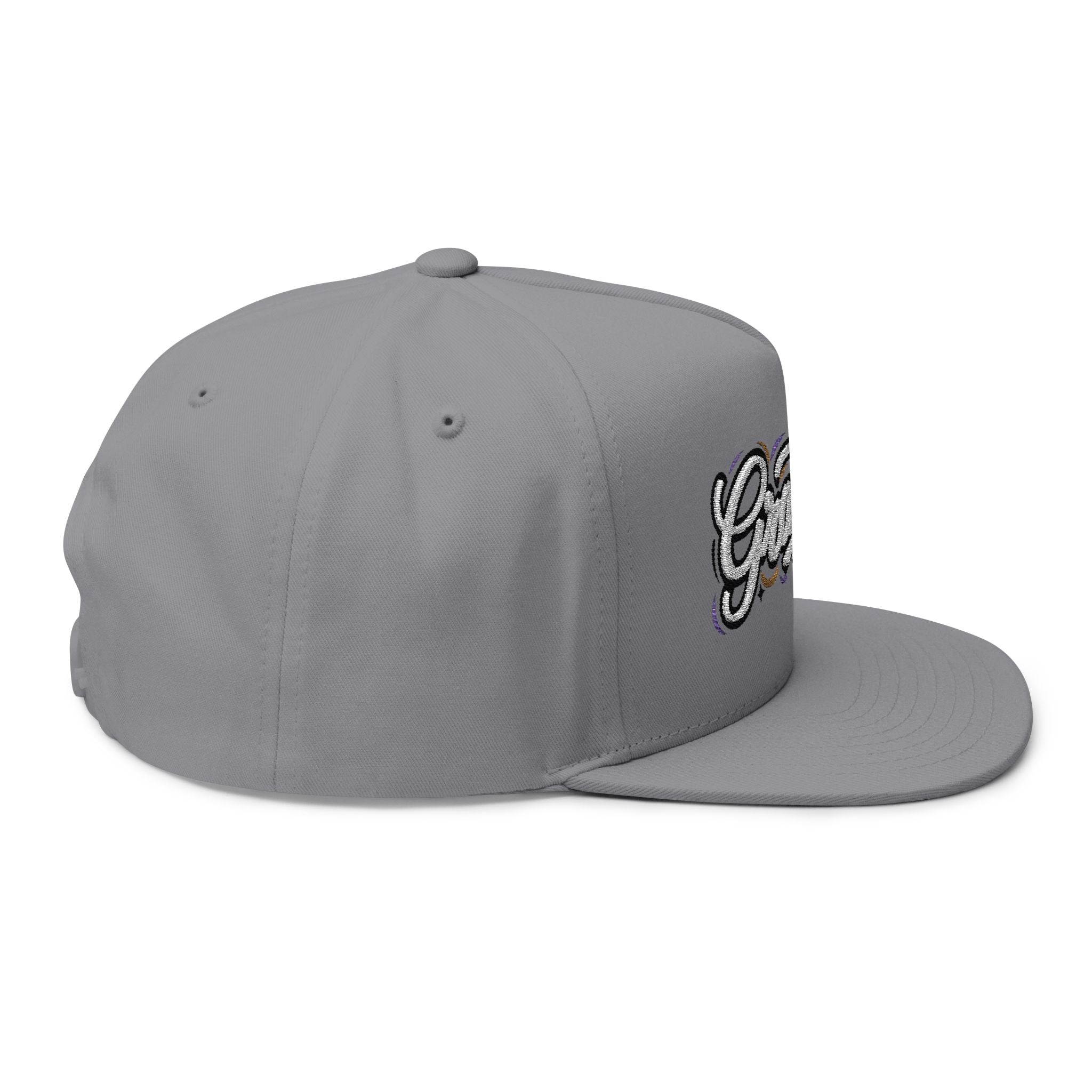 Flat Bill Cap - "GRATITUDE" Embroidered Snapback Hat
