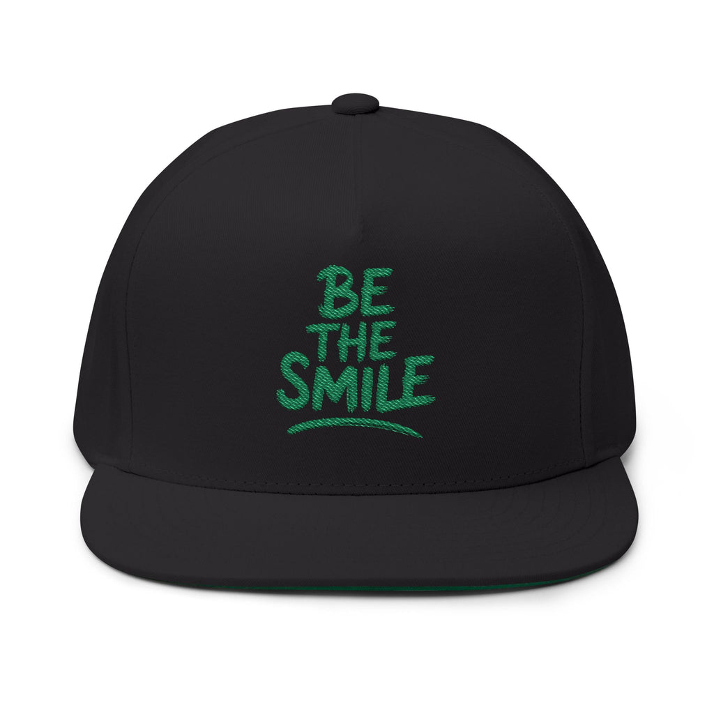 Flat Bill Cap - "Be The Smile" Embroidered Snapback Hat