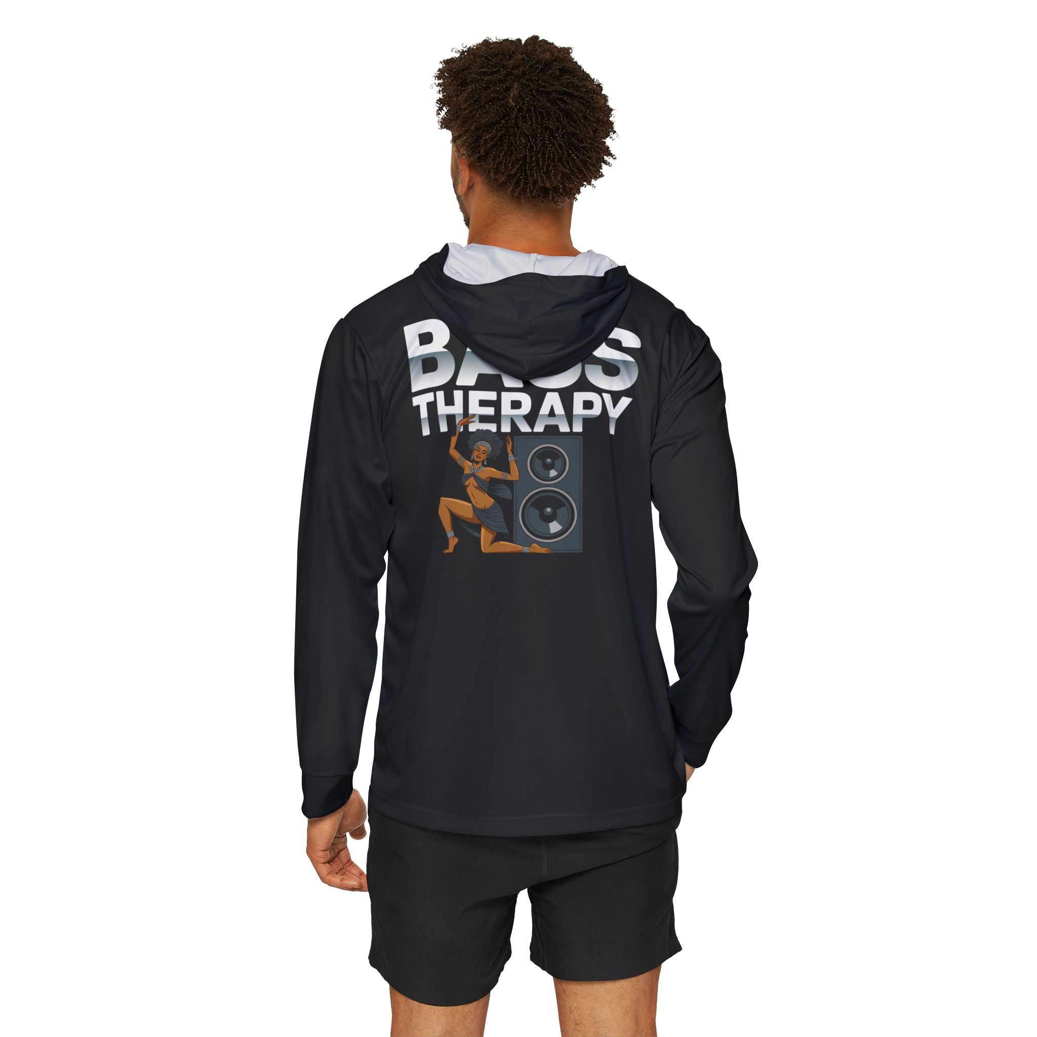 Bass Therapy ultra comfort beach and excercise hoodie — Men's lightweight, UV anywhere shirt
