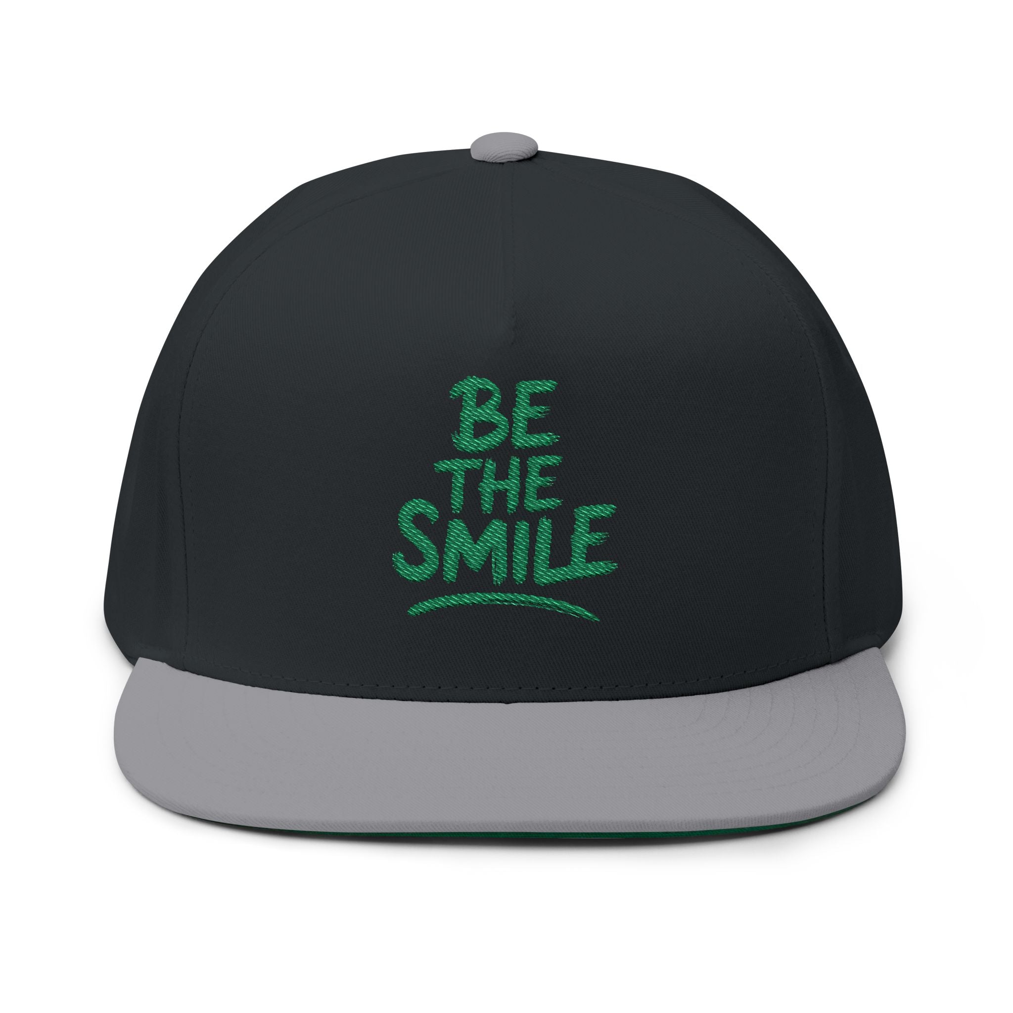 Flat Bill Cap - "Be The Smile" Embroidered Snapback Hat