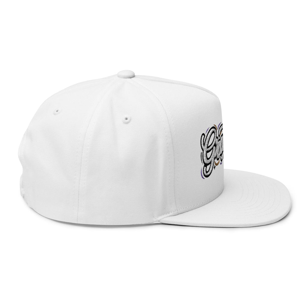 Flat Bill Cap - "GRATITUDE" Embroidered Snapback Hat
