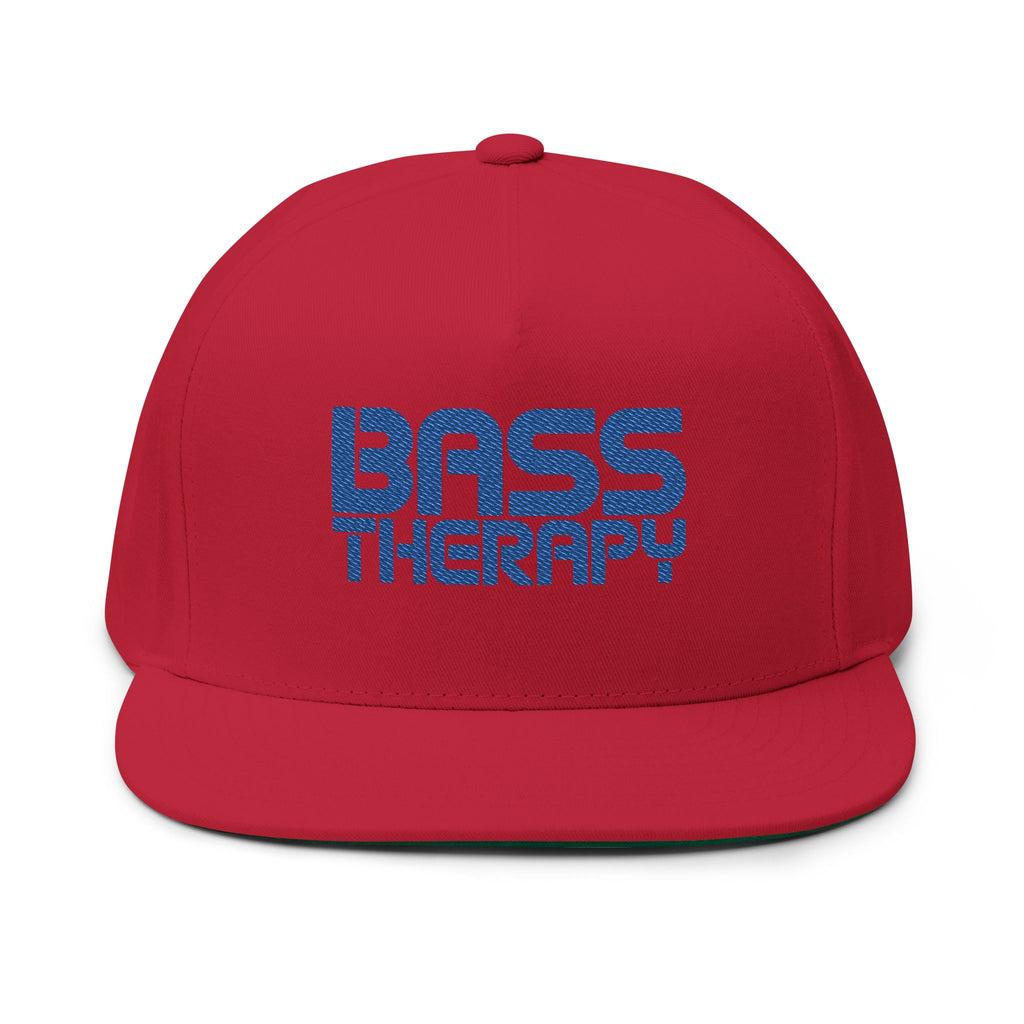 Flat Bill Cap - "Bass Therapy" Embroidered Snapback Hat
