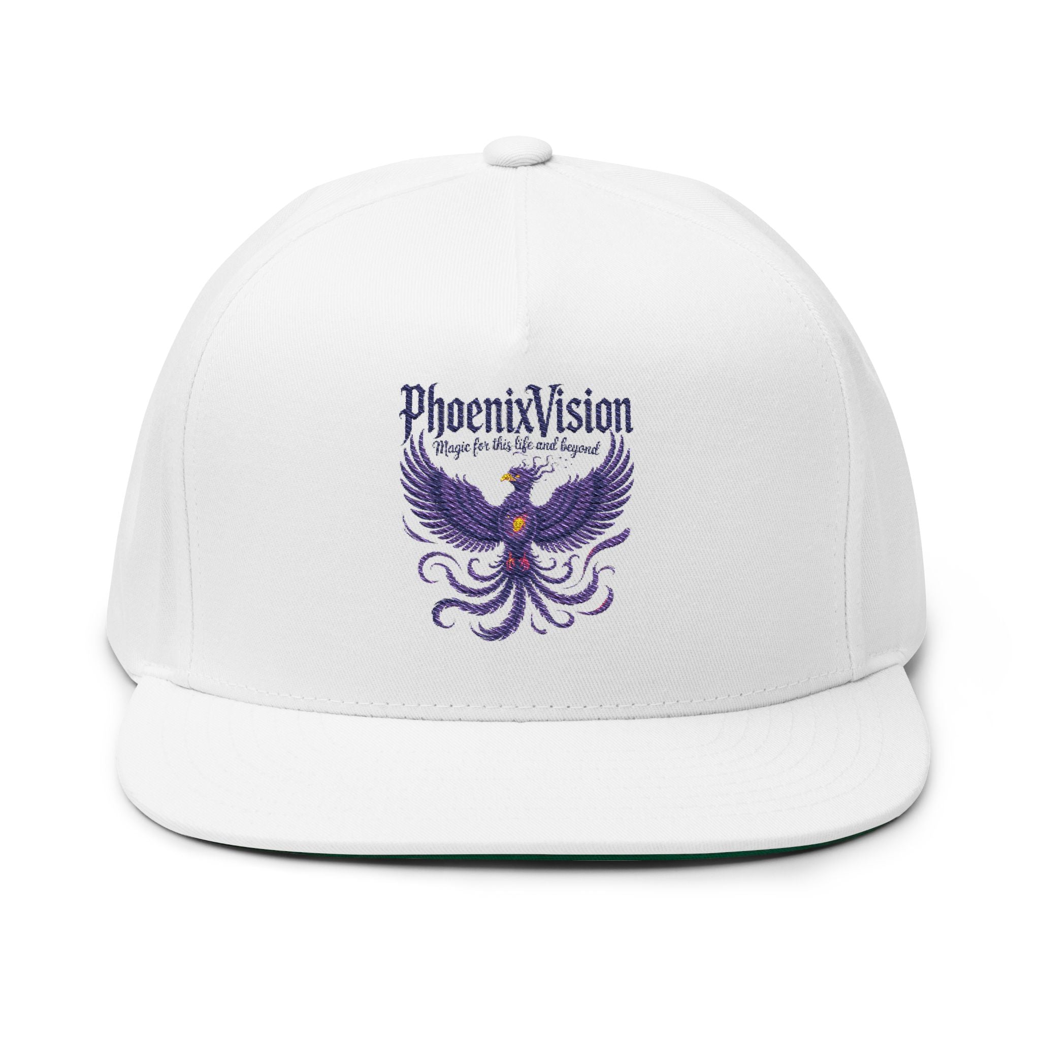 Flat Bill Cap - "phoenixvision" Embroidered Snapback Hat
