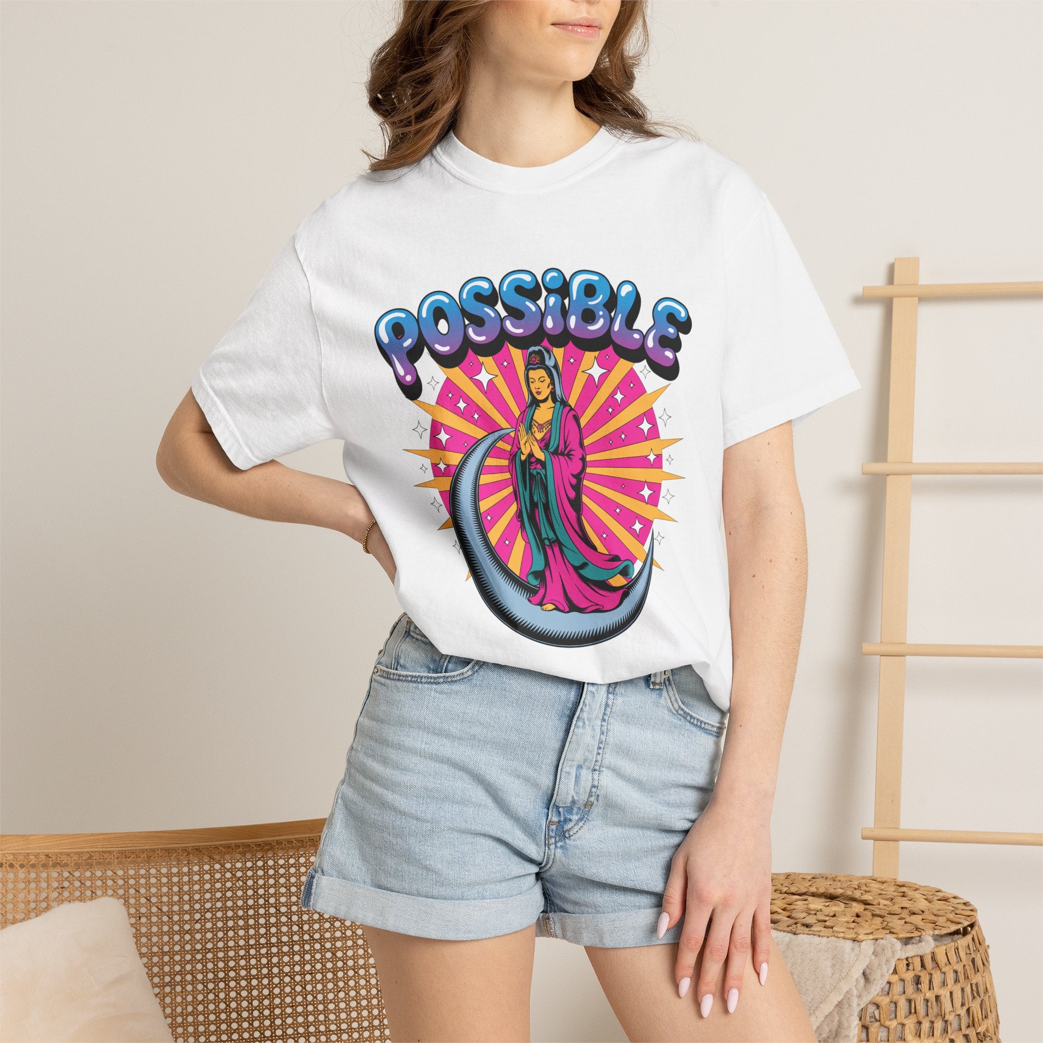 Quan Yin Retro Graffiti T-Shirt — "Everything the heart can imagine is possible"