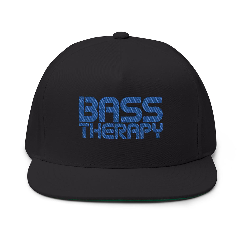 Flat Bill Cap - "Bass Therapy" Embroidered Snapback Hat
