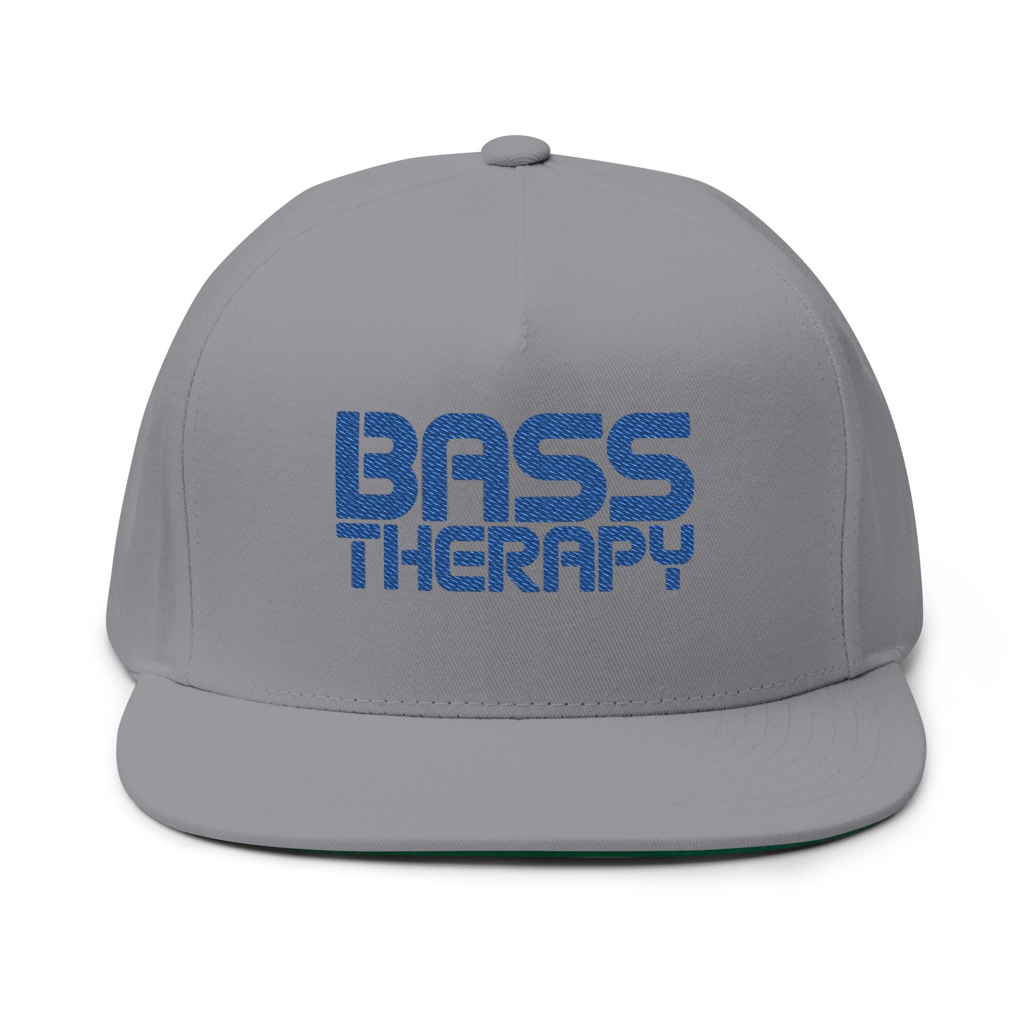 Flat Bill Cap - "Bass Therapy" Embroidered Snapback Hat