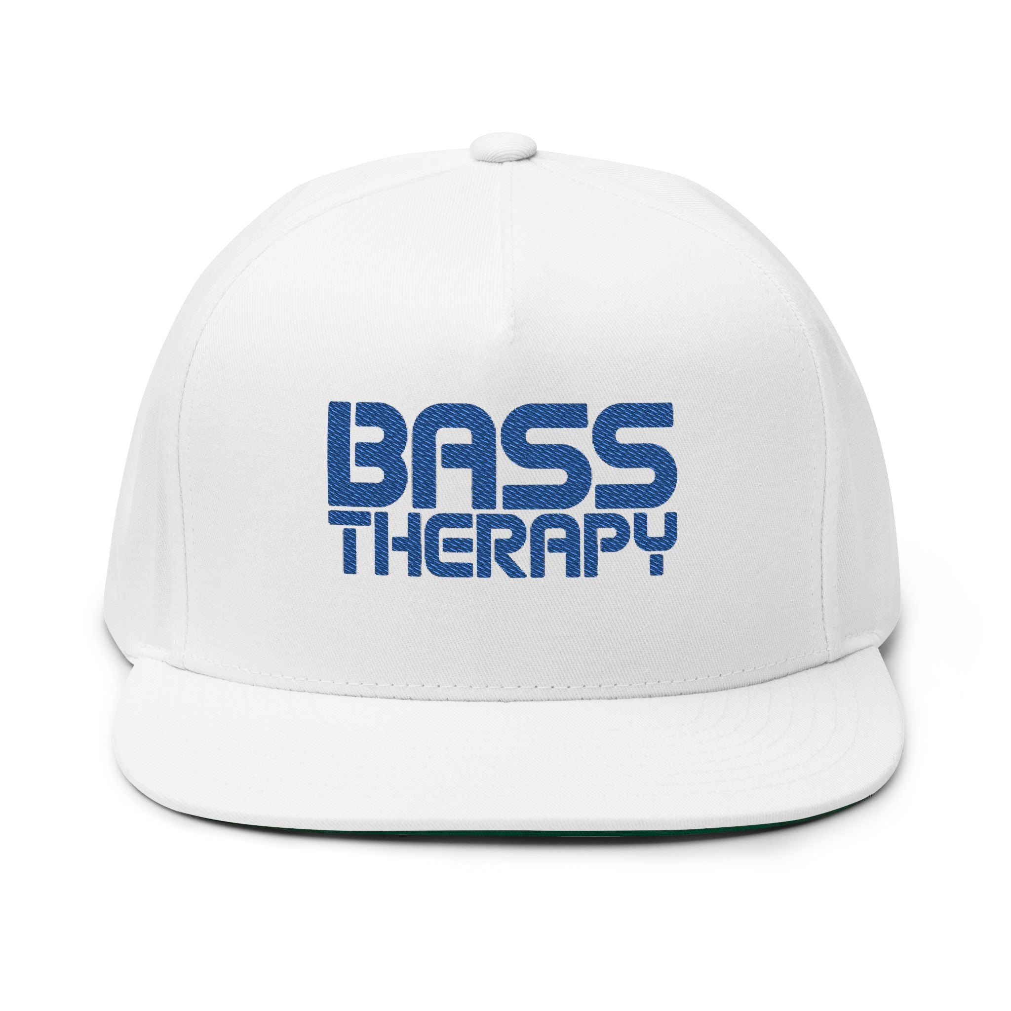 Flat Bill Cap - "Bass Therapy" Embroidered Snapback Hat