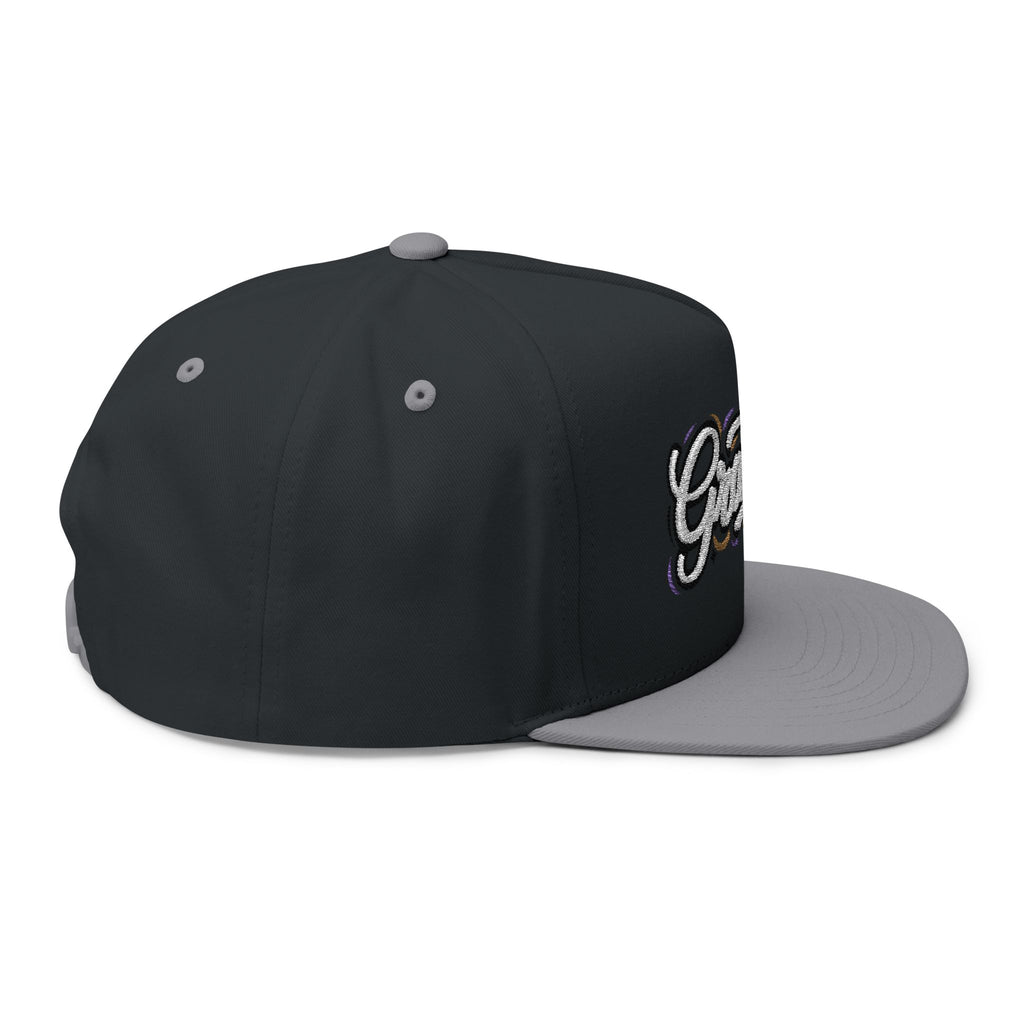 Flat Bill Cap - "GRATITUDE" Embroidered Snapback Hat