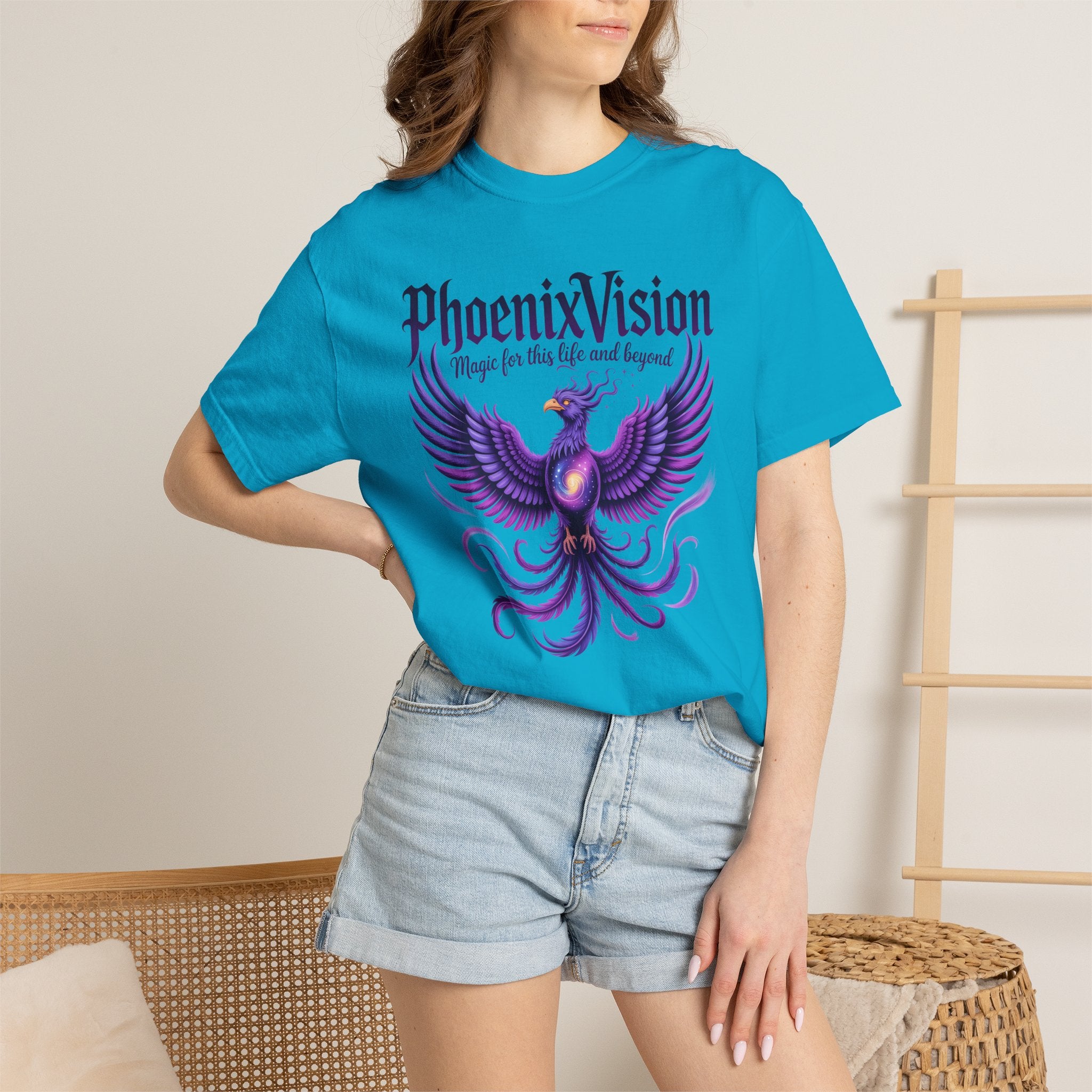 Phoenix Vision Graphic T-Shirt – Purple Phoenix "Magic from this Life and Beyond"