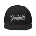 Flat Bill Cap - "GRATITUDE" Embroidered Snapback Hat