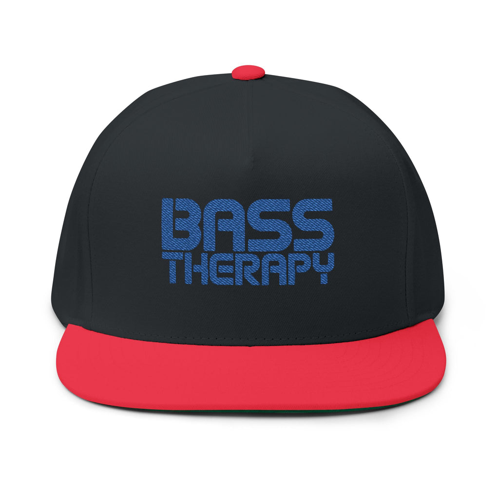 Flat Bill Cap - "Bass Therapy" Embroidered Snapback Hat