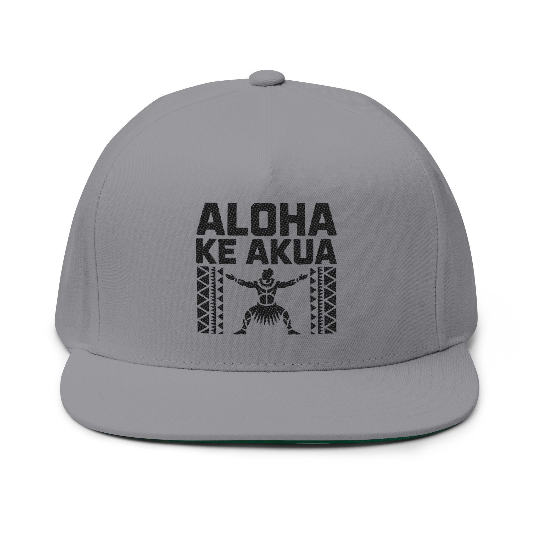 "Aloha ke akua" Flat Bill Cap - Embroidered Snapback Hat