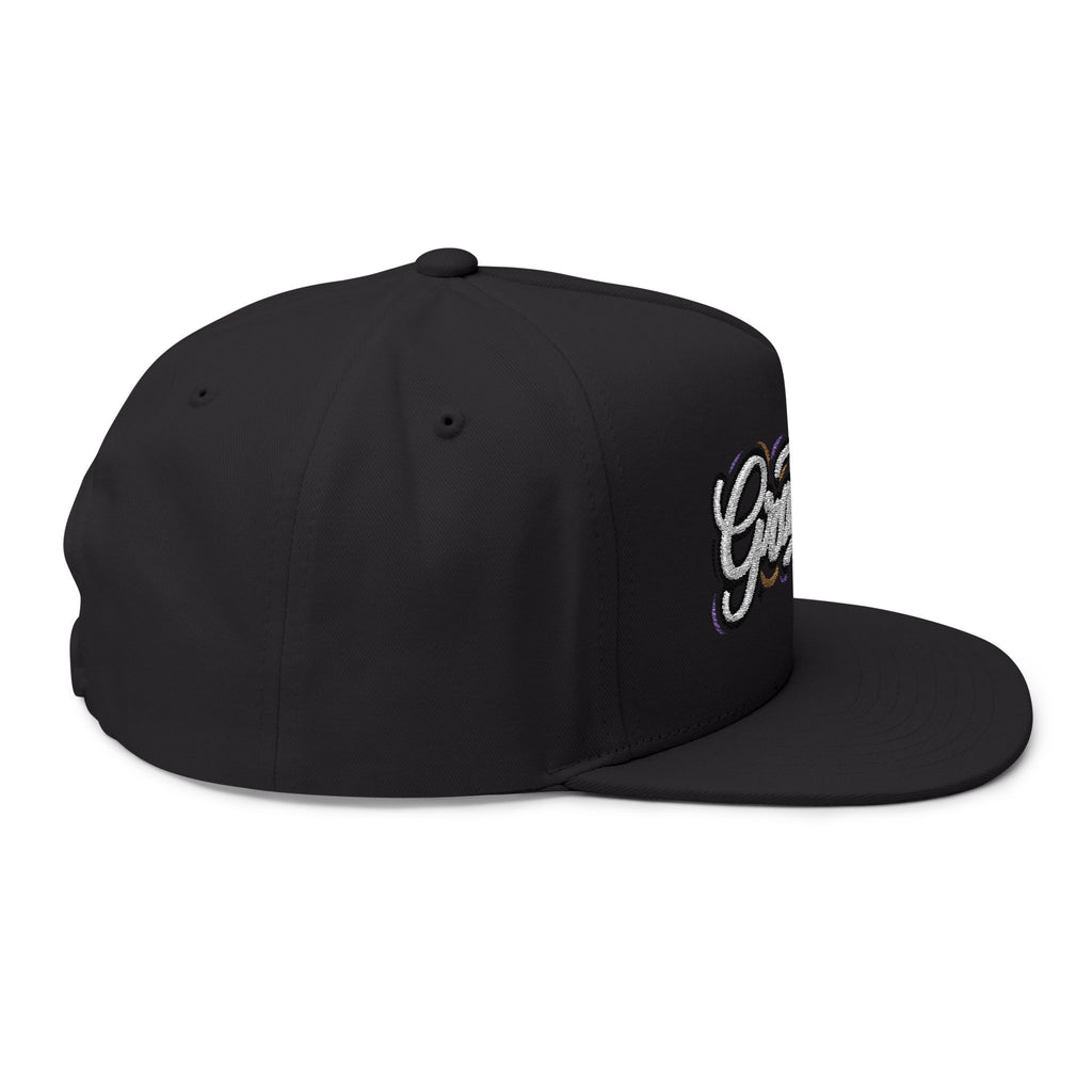 Flat Bill Cap - "GRATITUDE" Embroidered Snapback Hat