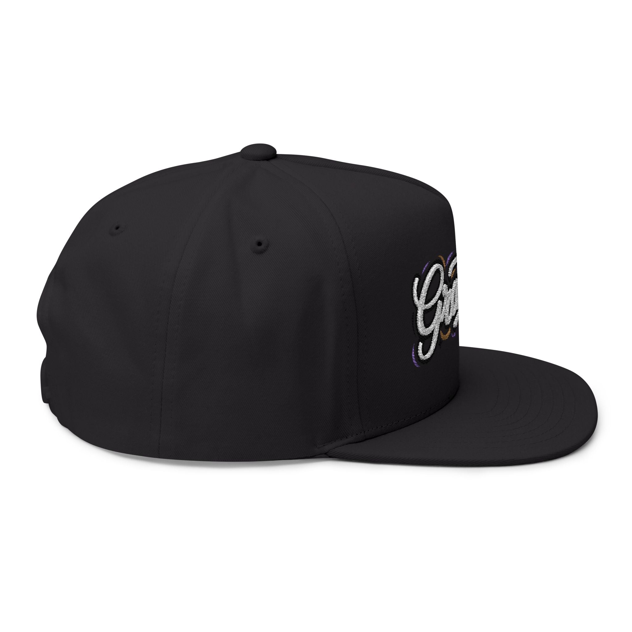 Flat Bill Cap - "GRATITUDE" Embroidered Snapback Hat