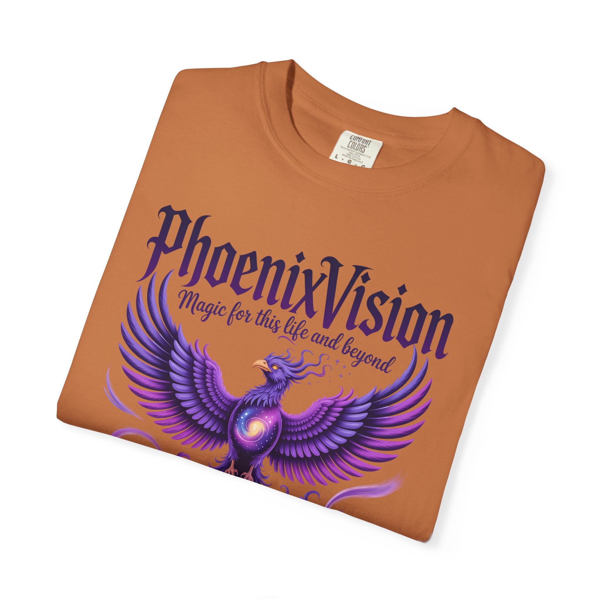 Phoenix Vision Graphic T-Shirt – Purple Phoenix "Magic from this Life and Beyond"