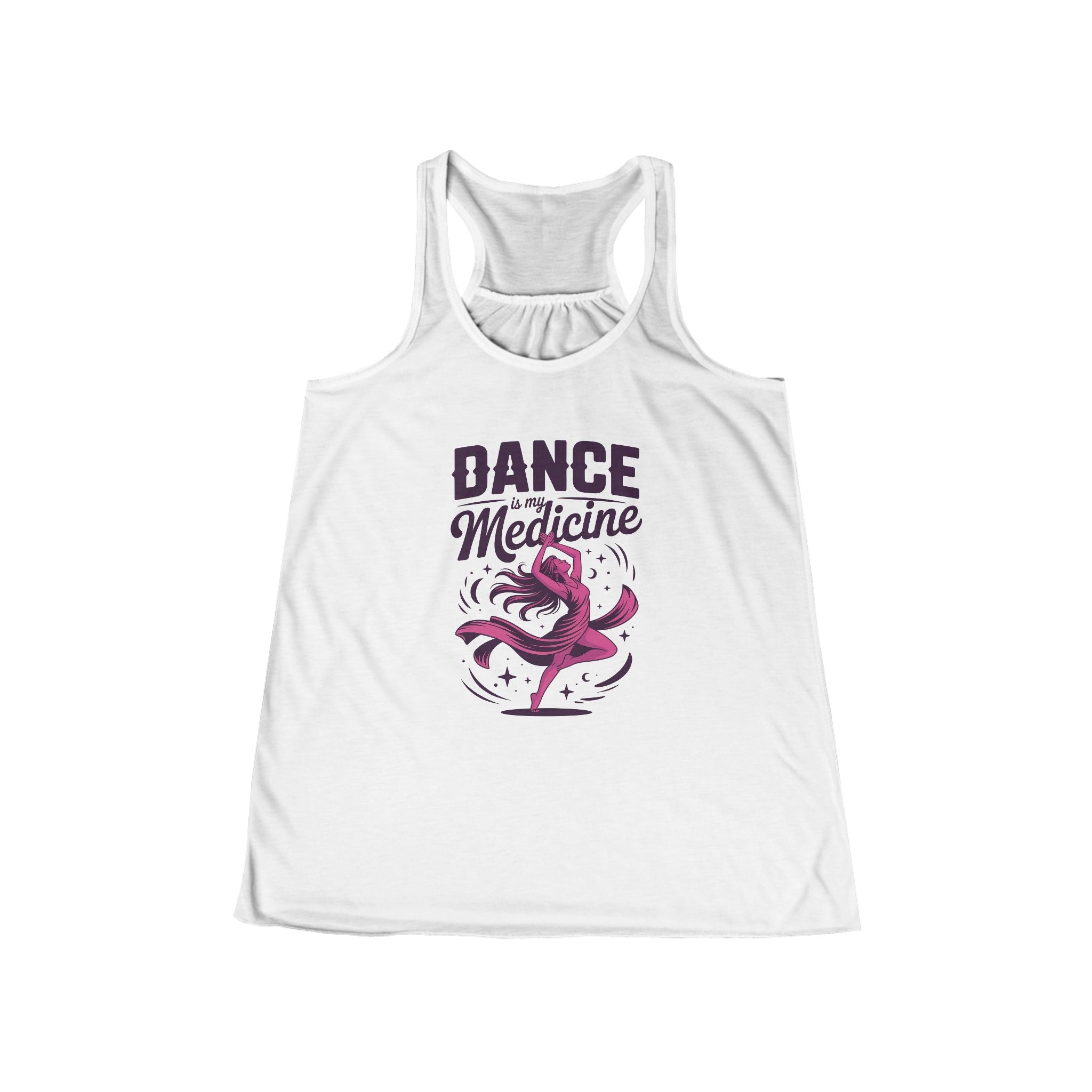 Dance Is My Medicine — Women's Flowy Racerback Tank Top (Dancing Goddess)