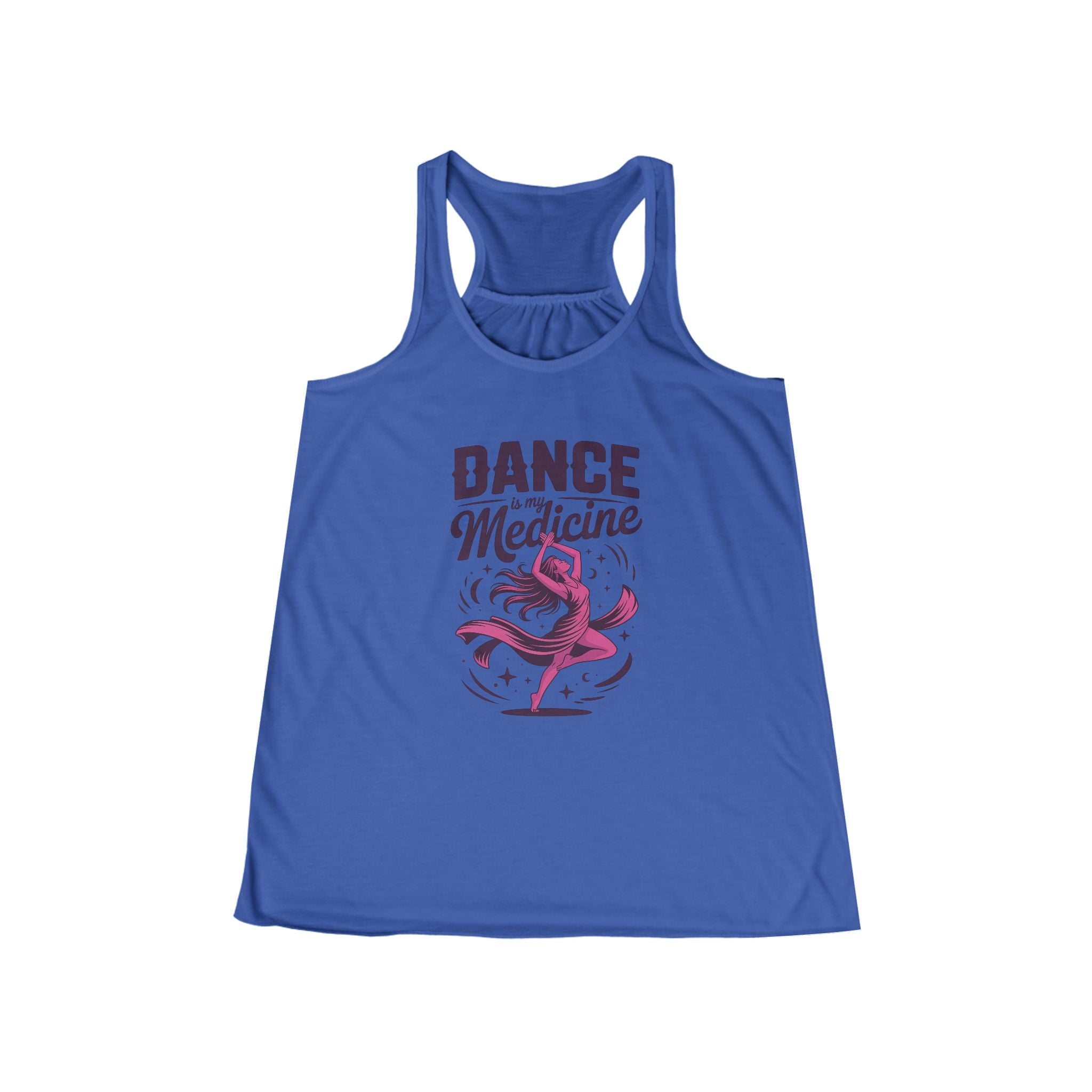 Dance Is My Medicine — Women's Flowy Racerback Tank Top (Dancing Goddess)