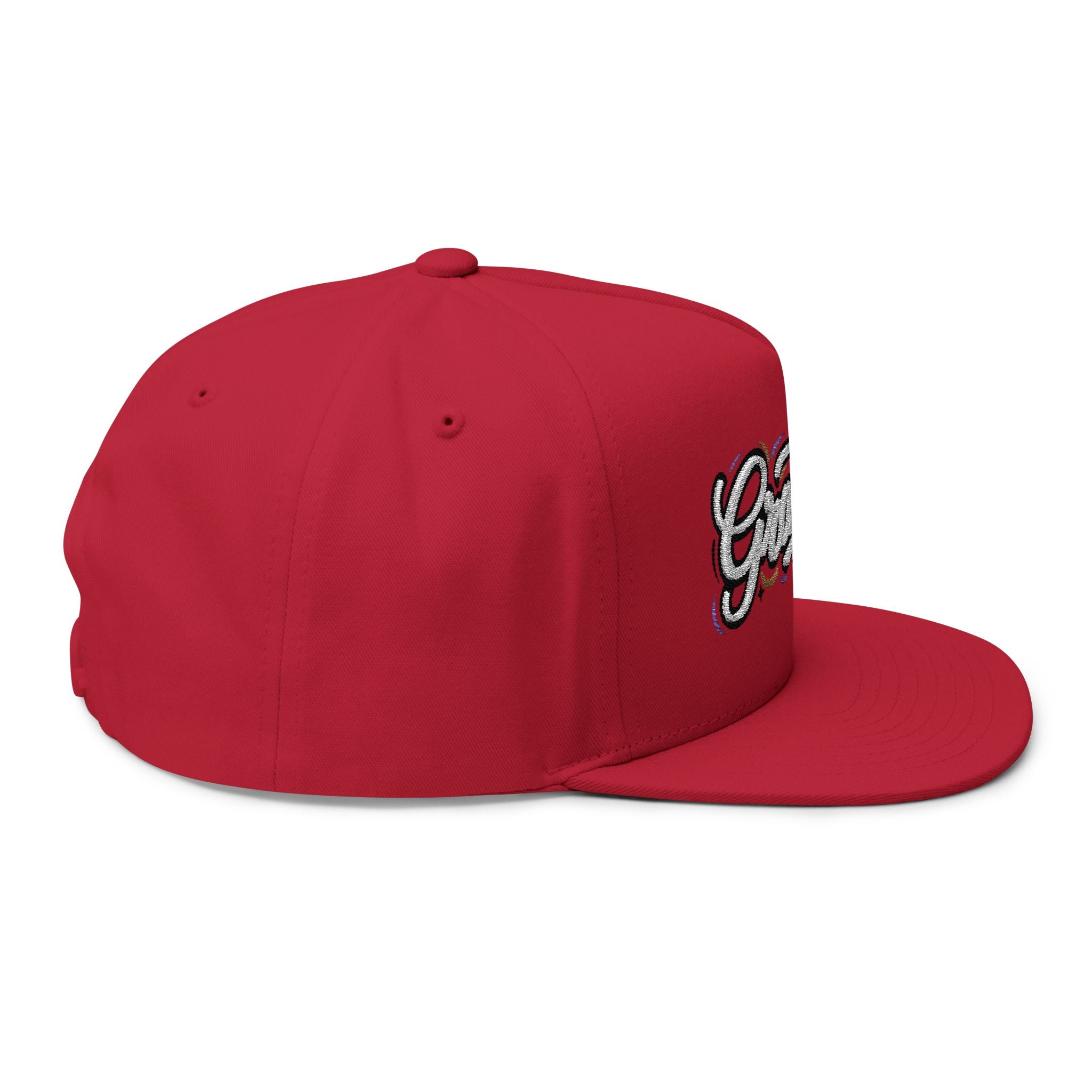 Flat Bill Cap - "GRATITUDE" Embroidered Snapback Hat