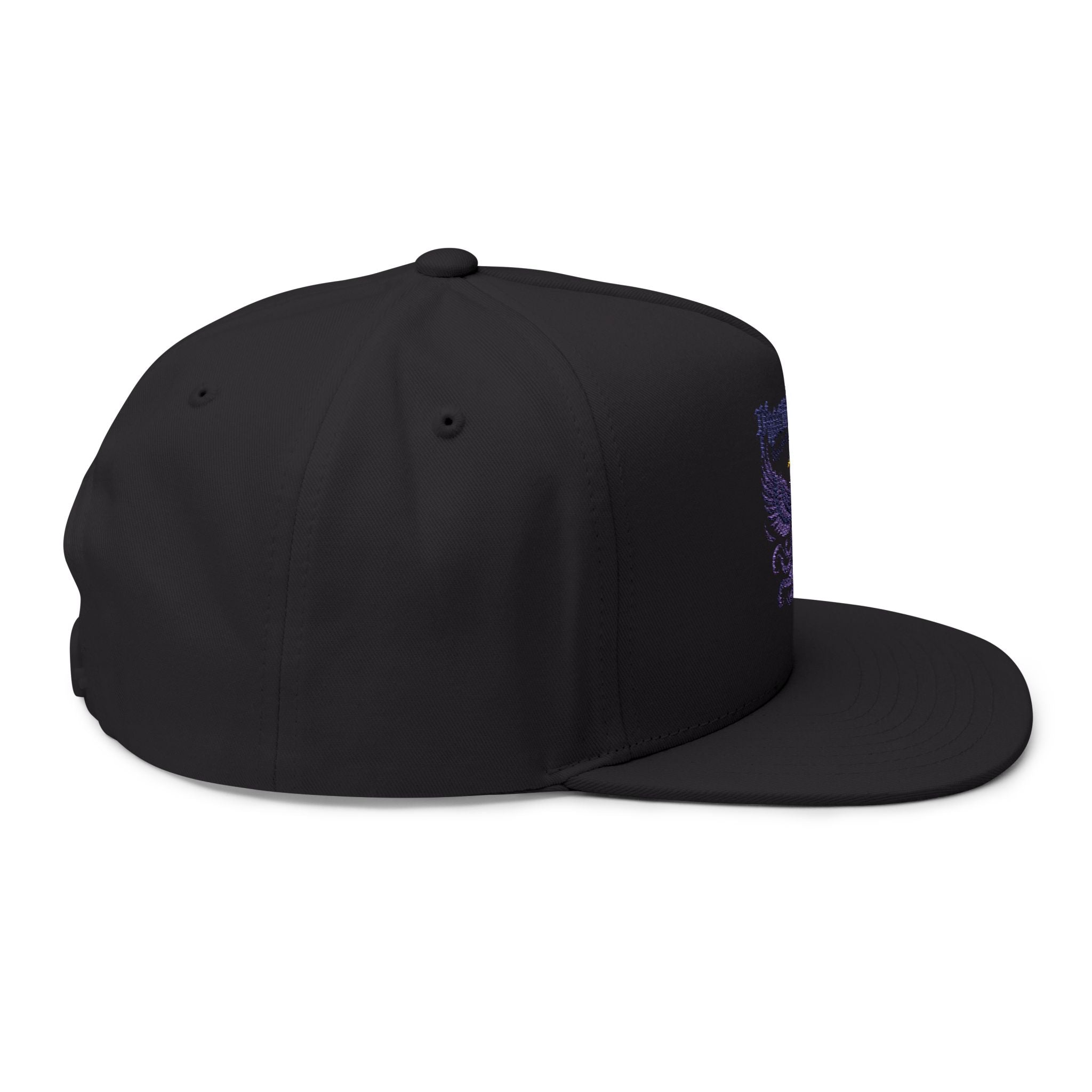 Flat Bill Cap - "phoenixvision" Embroidered Snapback Hat