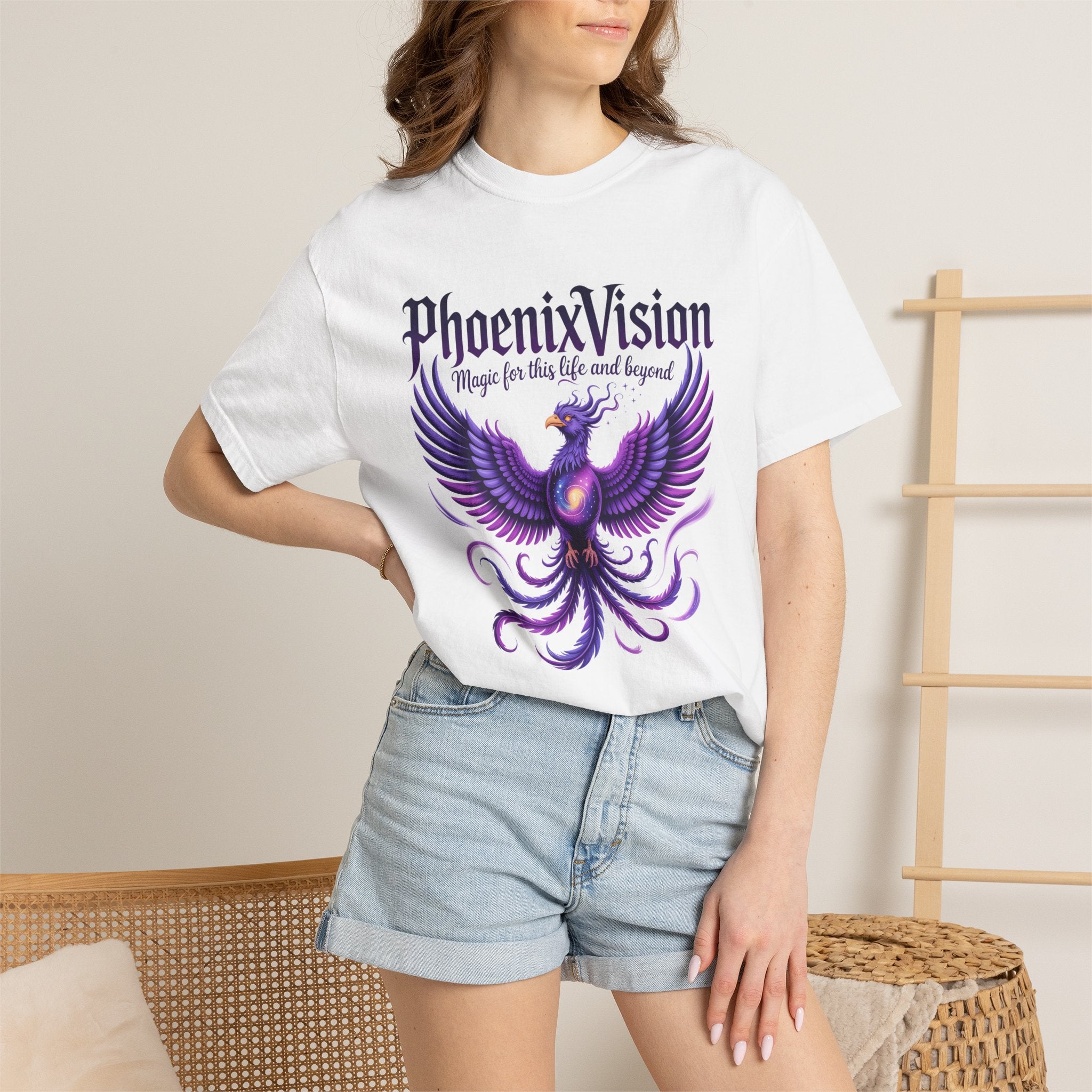 Phoenix Vision Graphic T-Shirt – Purple Phoenix "Magic from this Life and Beyond"