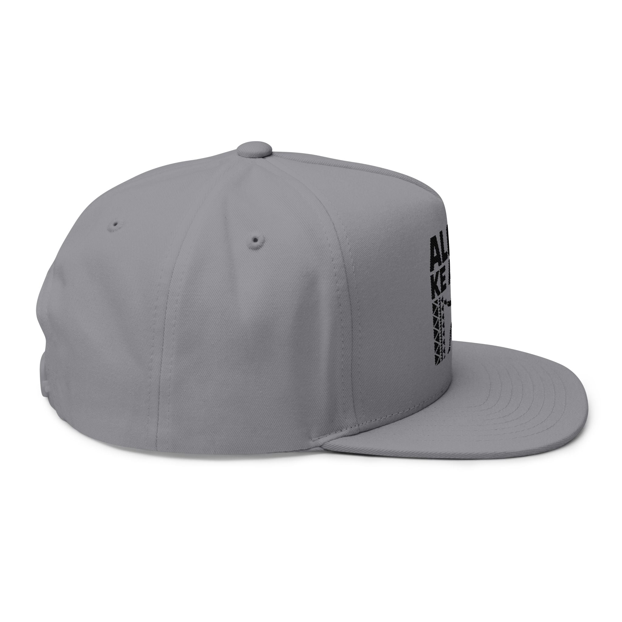 "Aloha ke akua" Flat Bill Cap - Embroidered Snapback Hat