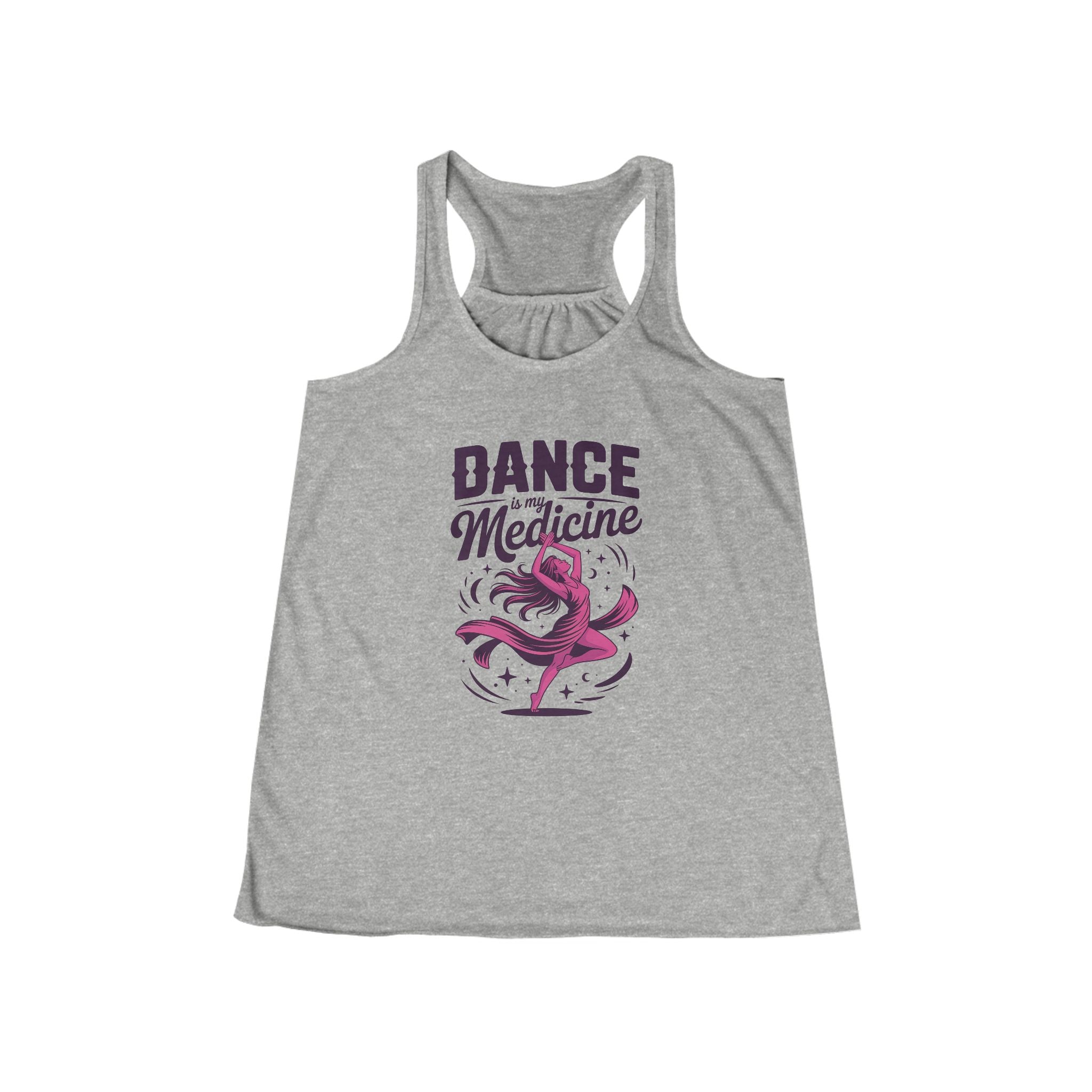 Dance Is My Medicine — Women's Flowy Racerback Tank Top (Dancing Goddess)