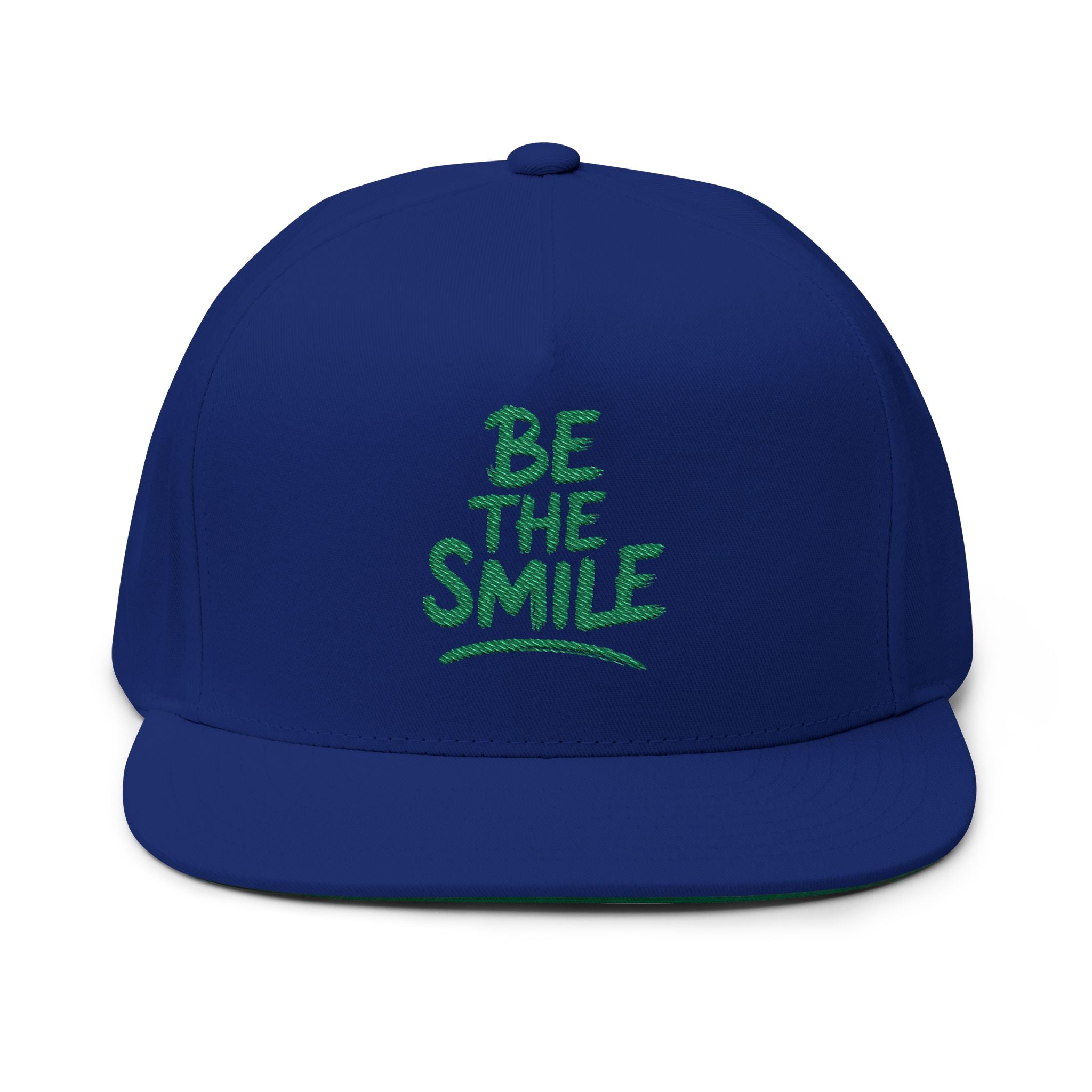 Flat Bill Cap - "Be The Smile" Embroidered Snapback Hat