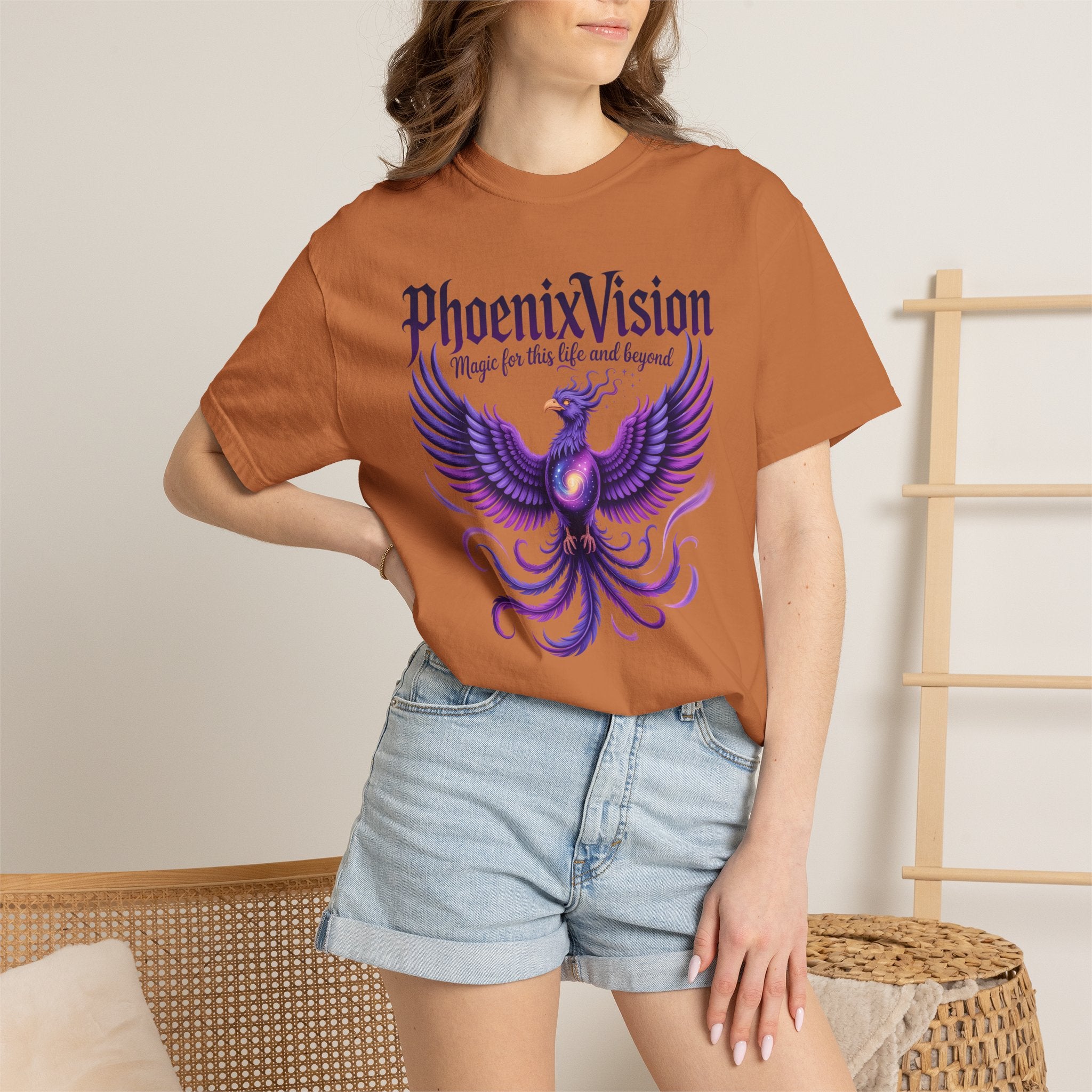 Phoenix Vision Graphic T-Shirt – Purple Phoenix "Magic from this Life and Beyond"